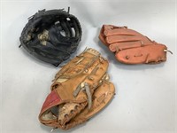 Three Baseball Mitts