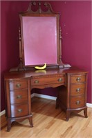 Vtg. Hickory Furniture Mirrored 7-Drawer Vanity