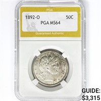 1892-O Barber Half Dollar PGA MS64