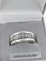Sterling Silver "Etruscan Romanesque Ring Sz 5.5