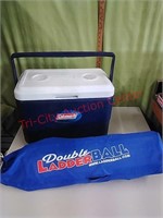 Coleman cooler & LadderBall outside game