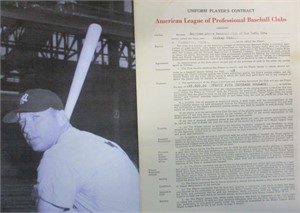 Mickey Mantle Signed 1955 New York Yankee Contract