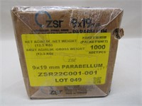 1000 rds. ZSR 9mm Parabellum