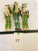 3pcs articulating frog dolls