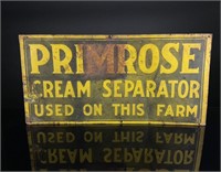Primrose Tin Cream Seperator Farm Sign