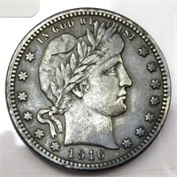1916-D Silver Barber Quarter