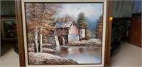 Old Grist Mill Oil Painting