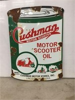 Cushman Motor Scooter Oil Sign