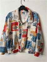 Vintage Silk Bomber Full Zip Jacket