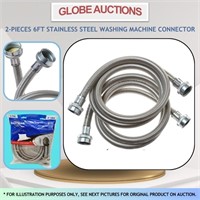 2PCS 6FT STAINLESS STEEL WASHING MACHINE CONNECTOR