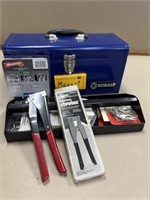 Kobalt Metal Tool Box with Tray (Blue); with Pop R