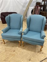 PR OF SAM MOORE QUEEN ANNE WINGBACK CHAIRS