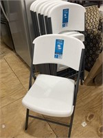 SET OF 8 LIFE TIME HEAVY PLASTIC FOLDING CHAIRS