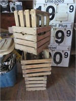 GROUP OF WOOD CRATES