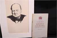 Winston Churchills speech 1940 1st ed & drawing