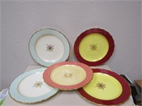 5 ENGLISH ROYAL CROWN DERBY LUNCHEON PLATES