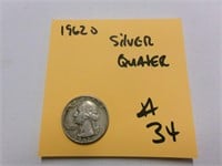 1962d silver quarter