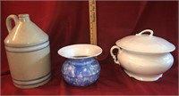 Chamber Pot, Vase, Stoneware Jug