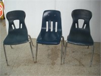 (3) Virco & Columbia Stacking Chairs - damaged