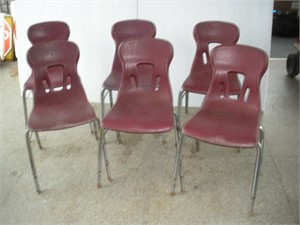 (6) Columbia Stacking Chairs - damaged