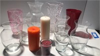 Collection of Flower Vases and Candles