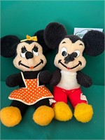 Vintage Mickey & Minnie 16” tall