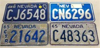 4-1960s NEVADA LICENSE PLATES