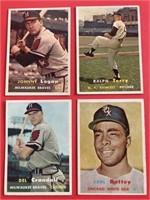 1957 Topps Baseball Card Lot of 4