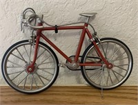 VTG Miniature Metal Bicycle Racer Bike Red 5"