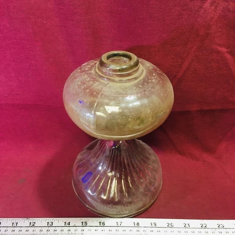 Glass Oil Lamp Base (Antique)