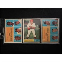 (3) 1961 Topps Baseball Stars/hof Nice Shape