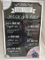 OUR LOVE STORY CHALKBOARD New