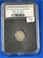 1858 Seated Liberty Silver Dime