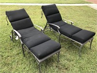 2 Cast aluminum  Lounges with cushions