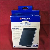 Verbatim Clon 500gb Portable Hard Drive In Box