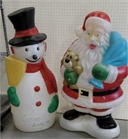 large Santa and snowman blow mold