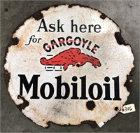 "Mobiloil Gargoyle" 24" Porcelain Sign