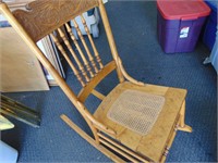 Oak and Pressed Cane Rocking Chair