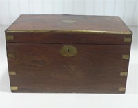 LARGE WOOD AND BRASS TRUNK