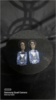 Blue rhinestone dangle pierced earrings
