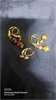 3 piece pierced earrings lot. Cubic zirconia and