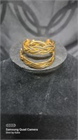 Gold tone braided pierced earrings