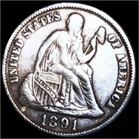 1891-S Seated LIberty Dime LIGHTLY CIRCULATED