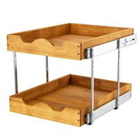 DINDON 2 Tier Wood Pull Out Cabinet Organizer (11"