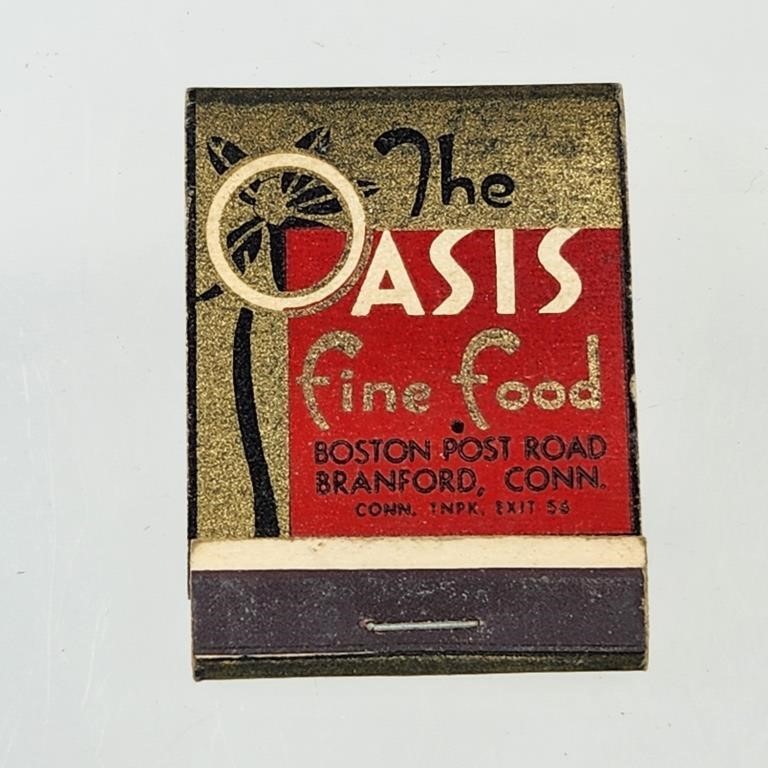 THE OASIS RESTAURANT ADV. FEATURE MATCHBOOK