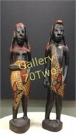 Pair of tribal African Wood carved figures.