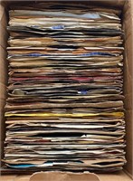 Box of Assorted 7" Vinyl Records