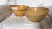 (2) #10 Yellow Ware Mixing Bowls