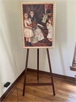 ‘Music Practice’ Print On Canvas w/ Easel Stand