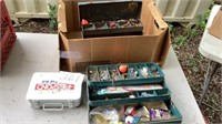 2 Tackle boxes with sinkers bobbers , hooks ,